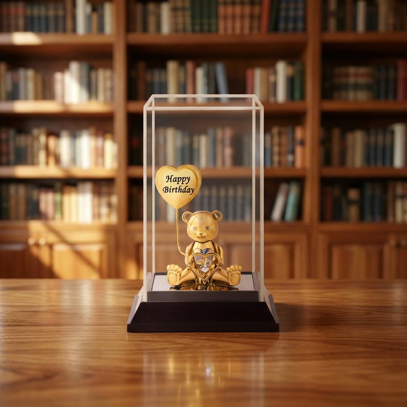 Cupid Teddy 24K Gold Plated Mild Steel Showpiece