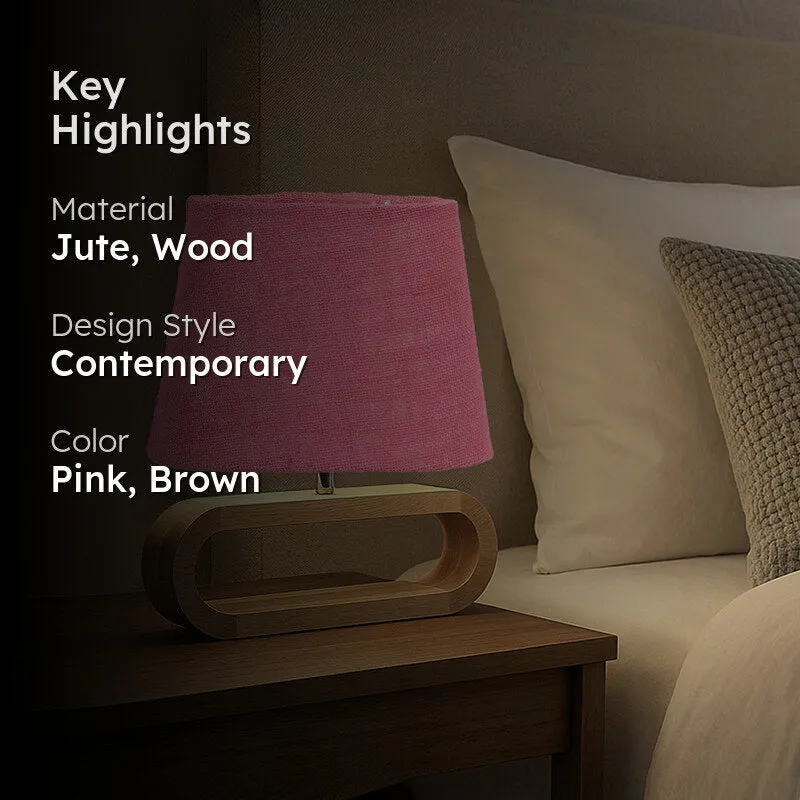 Sienna I Curve Jute Table Lamp - Pink,Brown media 2
