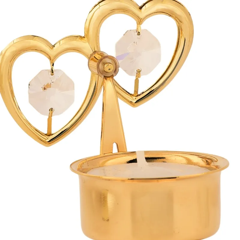 GoldenHeart 24K Gold Plated Mild Steel Candle Holder media 5