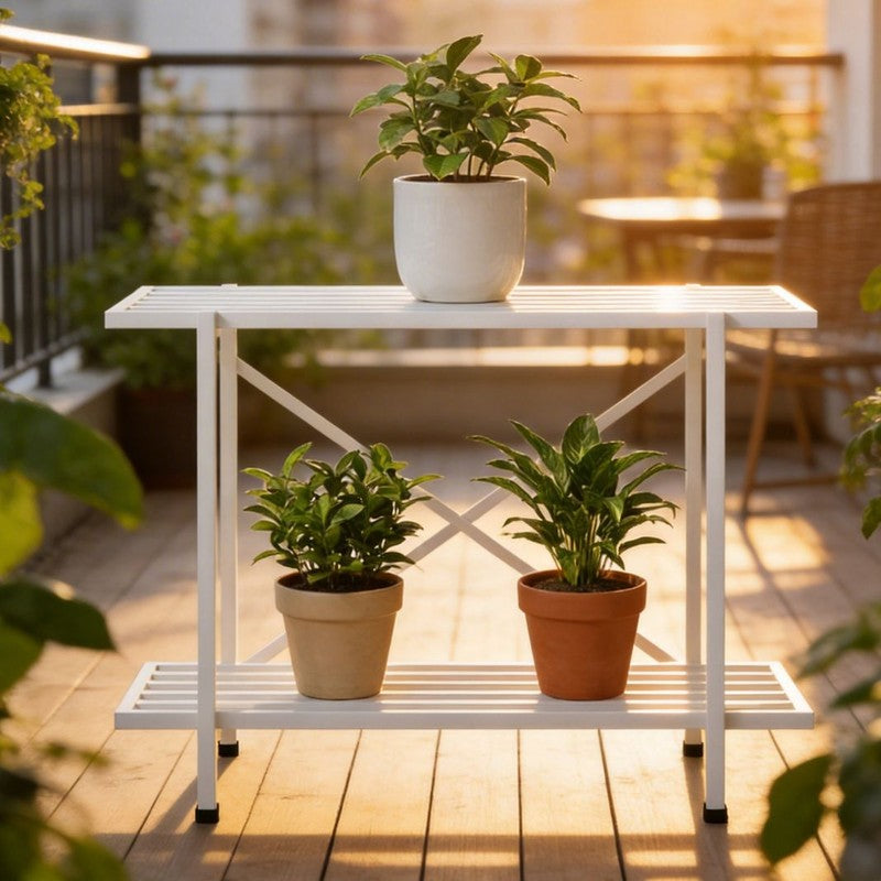 Floriva Metal Planter Stand - White media 3