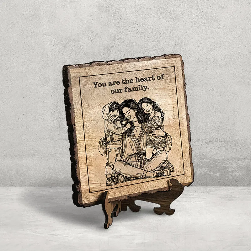 The Heart Of Our Family Wood Showpiece - Square media 3