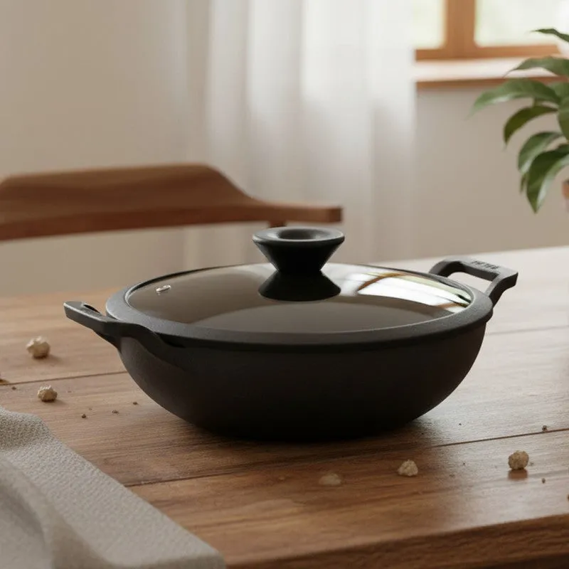 Meyer Valerio Cast Iron Kadhai with Lid - 3000 mL media 1