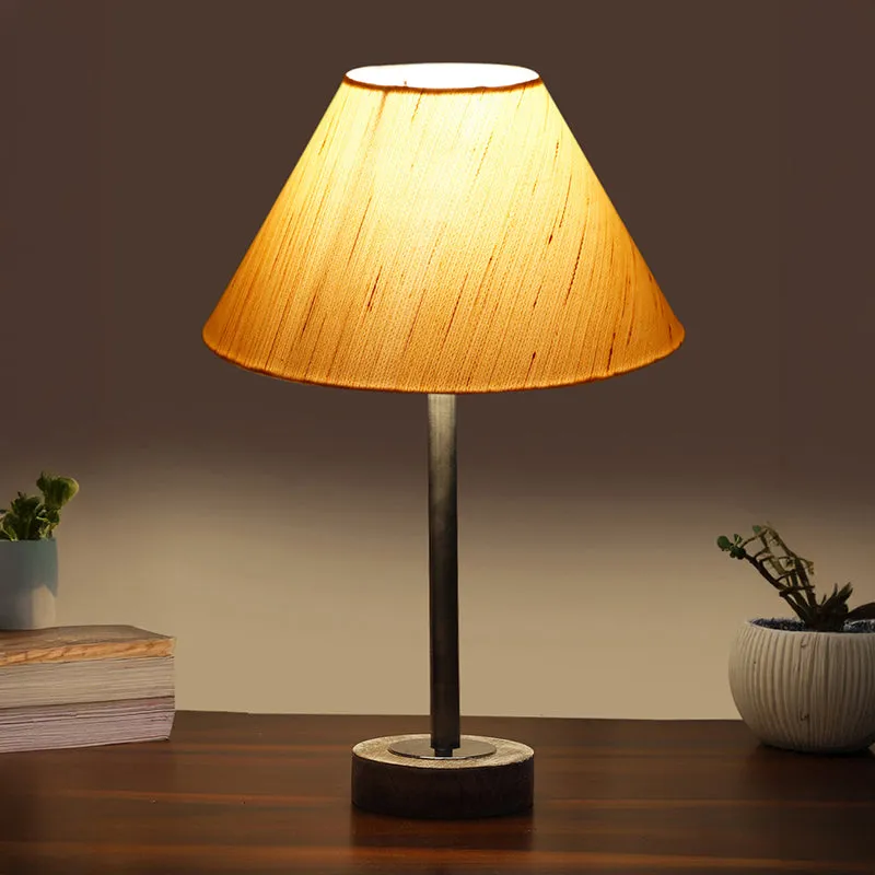 Cotin II Rodin Wooden Table Lamp - OffWhite,Silver,White media 1