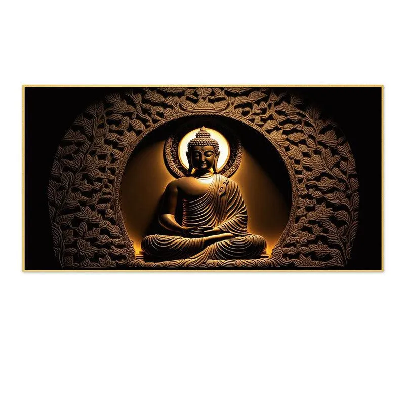 Gyani Buddha Canvas Wall Painting With Frame media 6