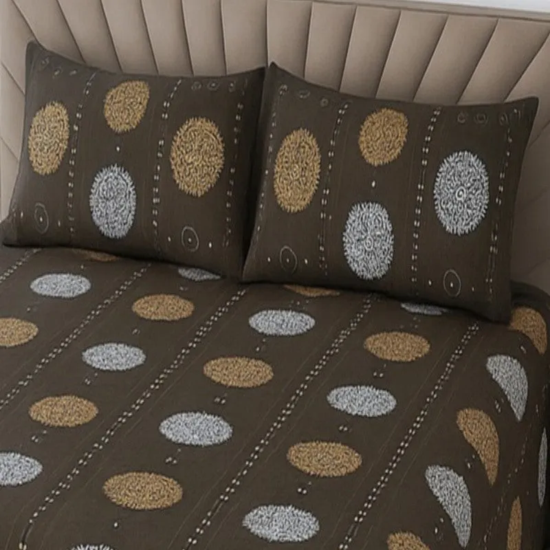 Desi Weave Cotton Bedsheets (Brown) - 400 TC media 4