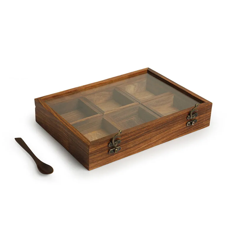 Phoron Food Safe Sheesham Wood Masala Box - 120 ML media 3