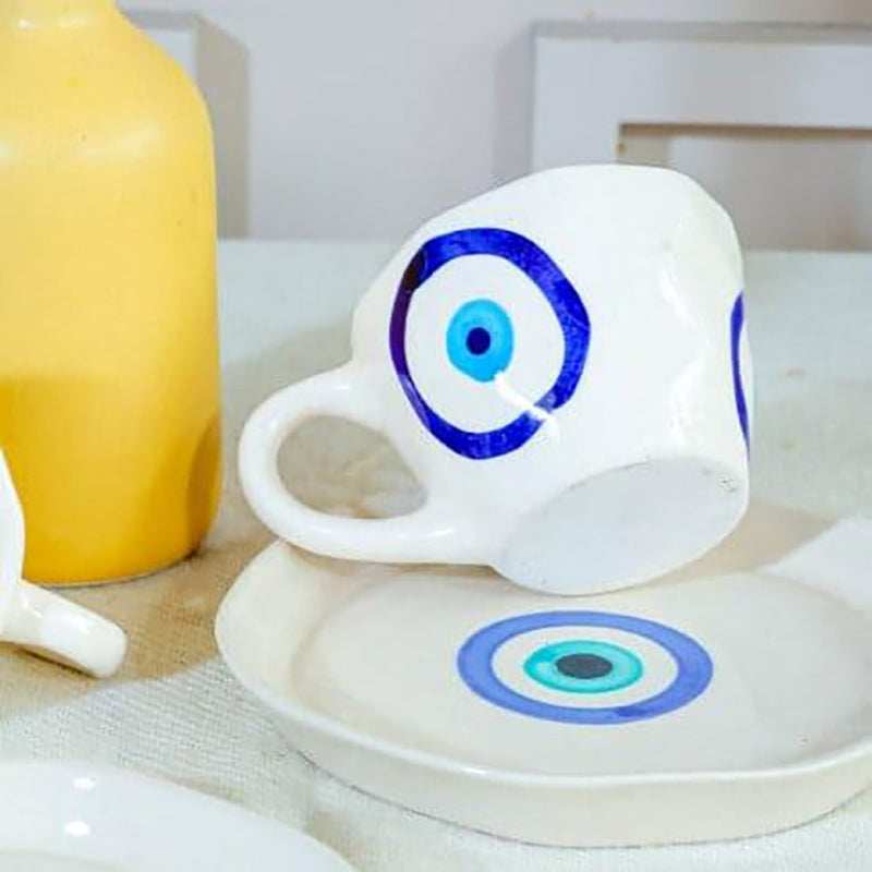 Evil Eye Cup & Saucer Set - 300 ML media 4