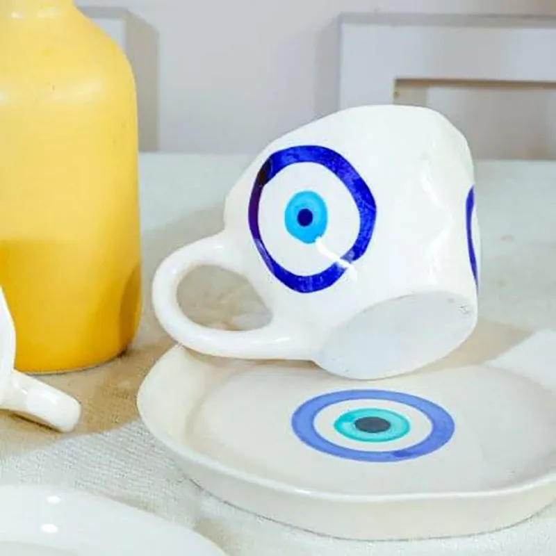 Evil Eye Cup & Saucer Set - 300 ML media 4