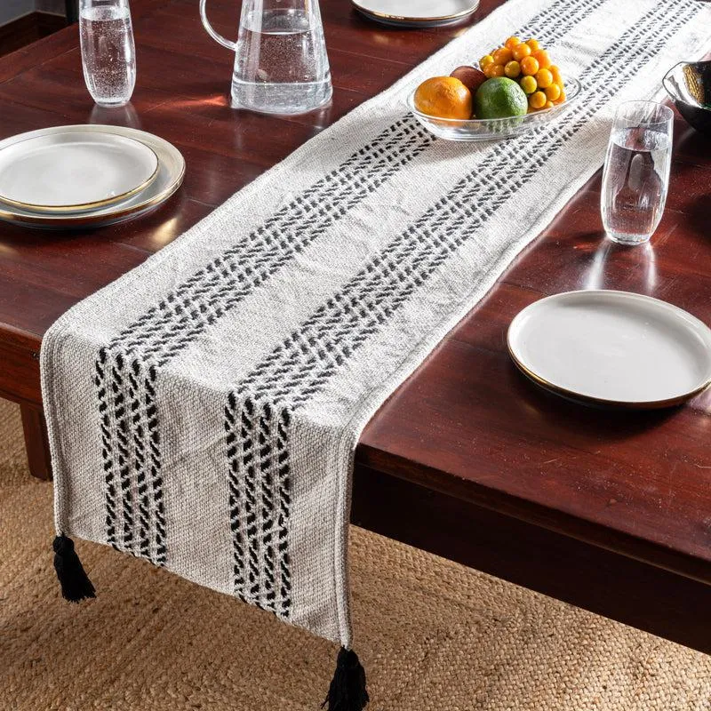 Saphira Handwoven Cotton Table Runner media 1