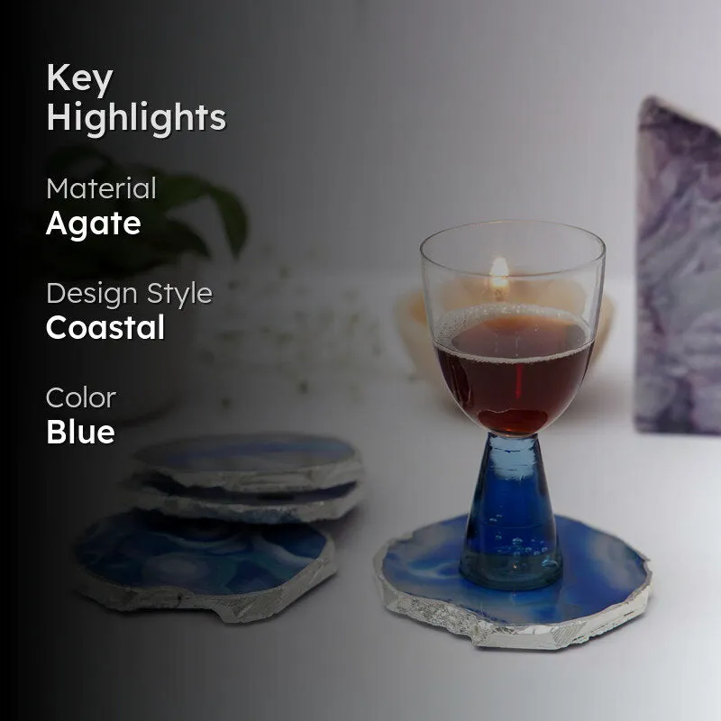 Vesto Brazilian Agate Coaster (Blue) - Set Of Four media 2