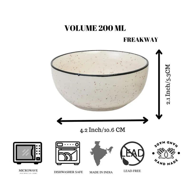 Swaad Katori Ceramic Snack Bowls (White, 200 mL Each) - Set Of Four media 9