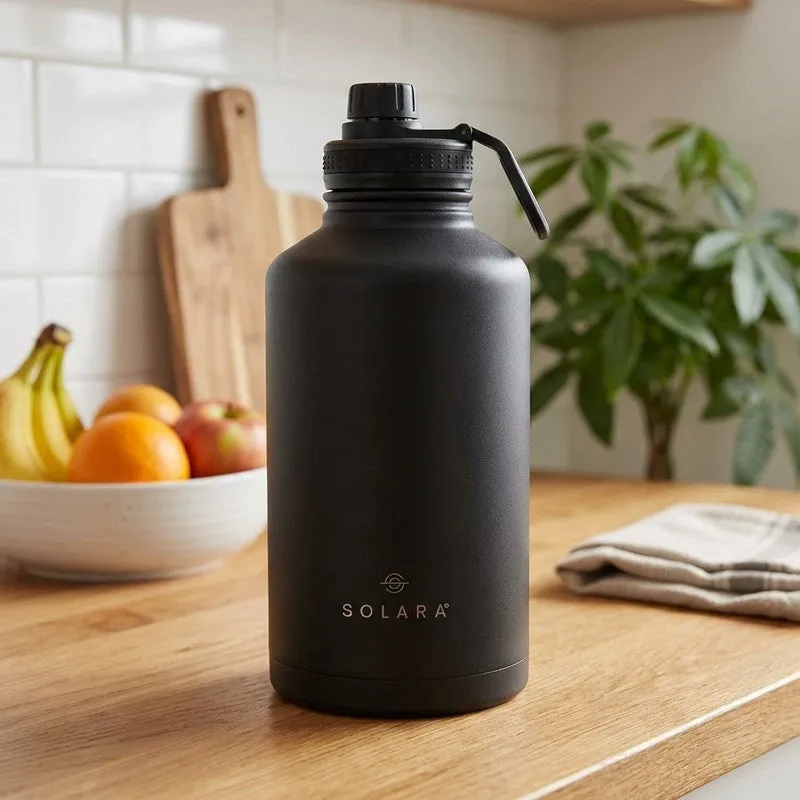 Solara Insulated Stainless Steel Bottle (2000 mL) - Black media 1