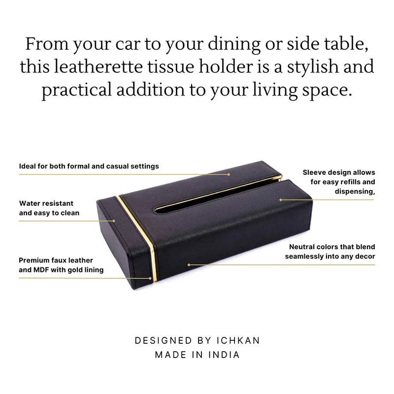 Ceastra Nuo Faux Leather Tissue Holder - Black media 5