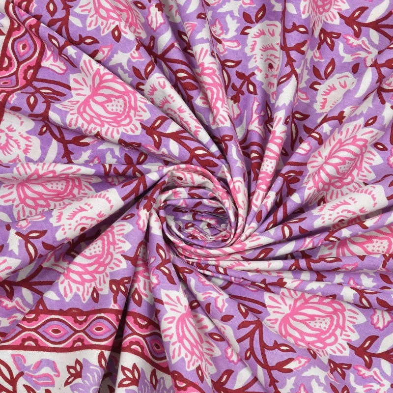 Bloomo Cotton Bedsheet (Purple,Pink) - 240 TC media 5