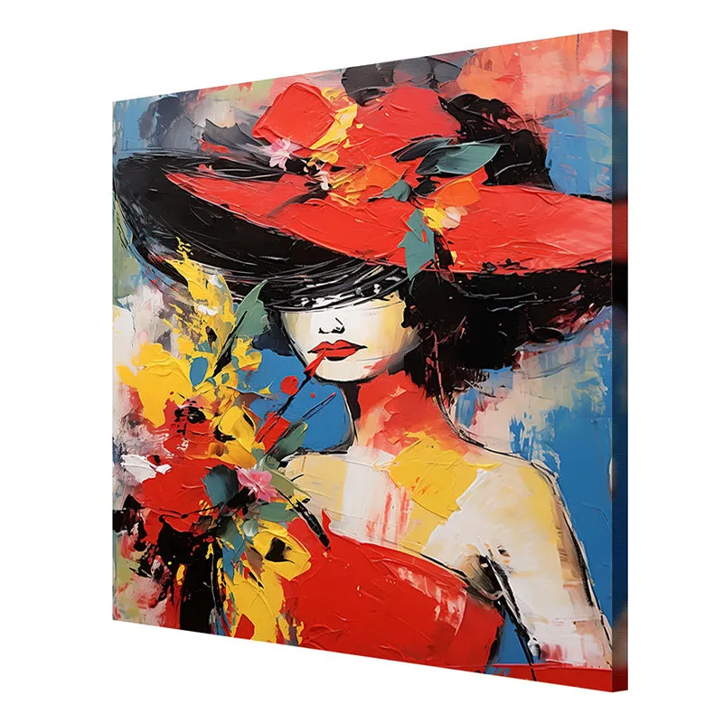 Lady In Hat Wall Painting media 6