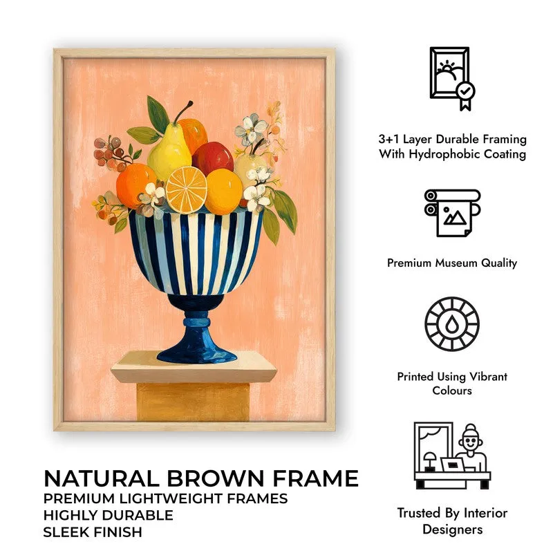 Mediterranean Canvas Wall Painting - Brown Frame media 10