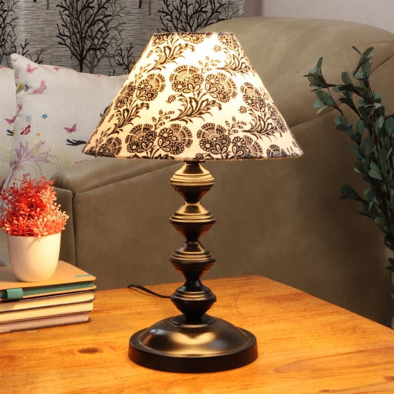 Filigree Vendora Fabric Table Lamp - Black,White