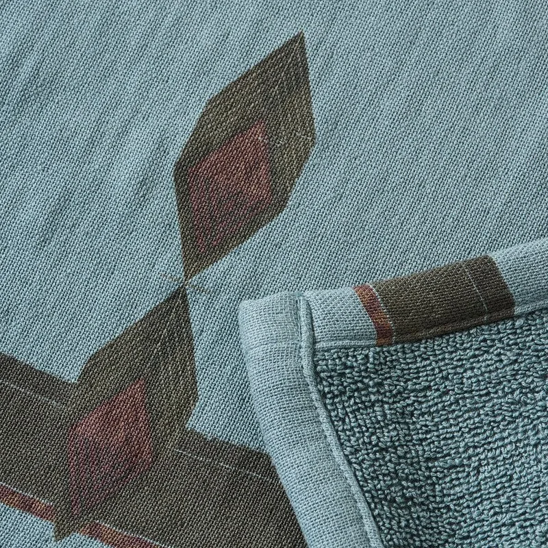 Heritage Cotton Hand Towel (Blue) - Set Of Two media 4