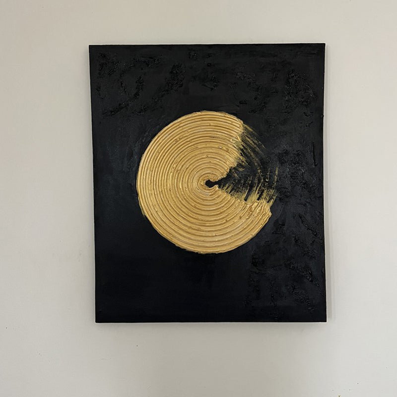 Golden Orbit Handmade Canvas Wall Painting media 8