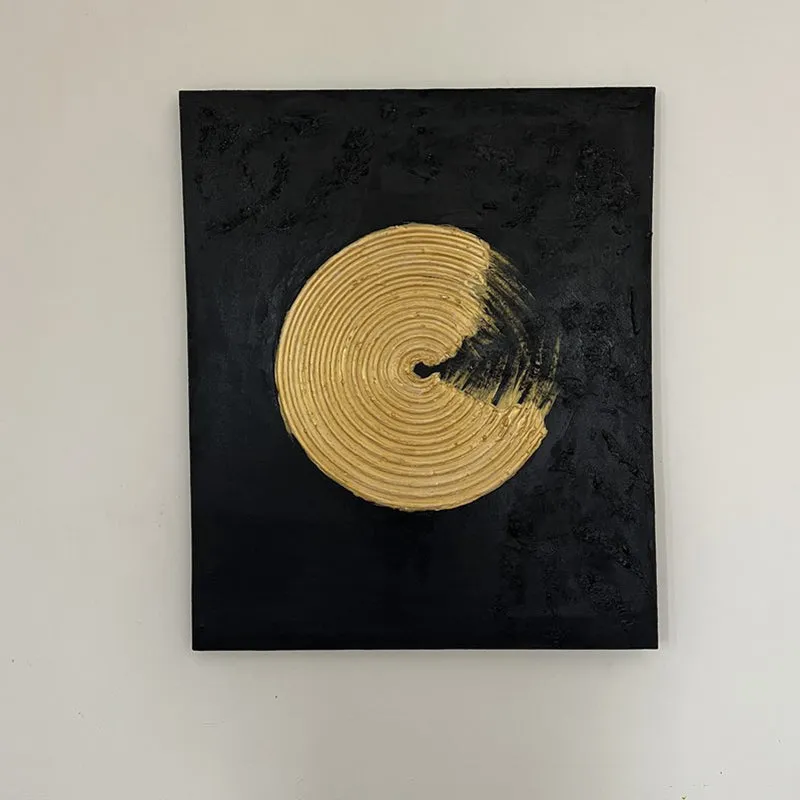 Golden Orbit Handmade Canvas Wall Painting media 8