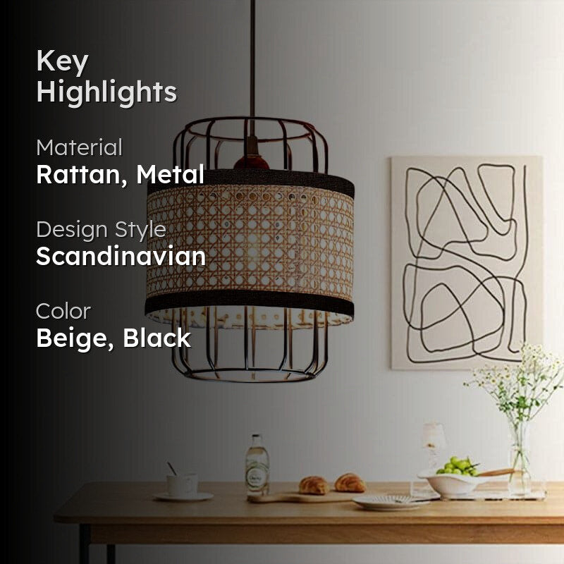 Mystne Rattan Ceiling Lamp - Small media 2