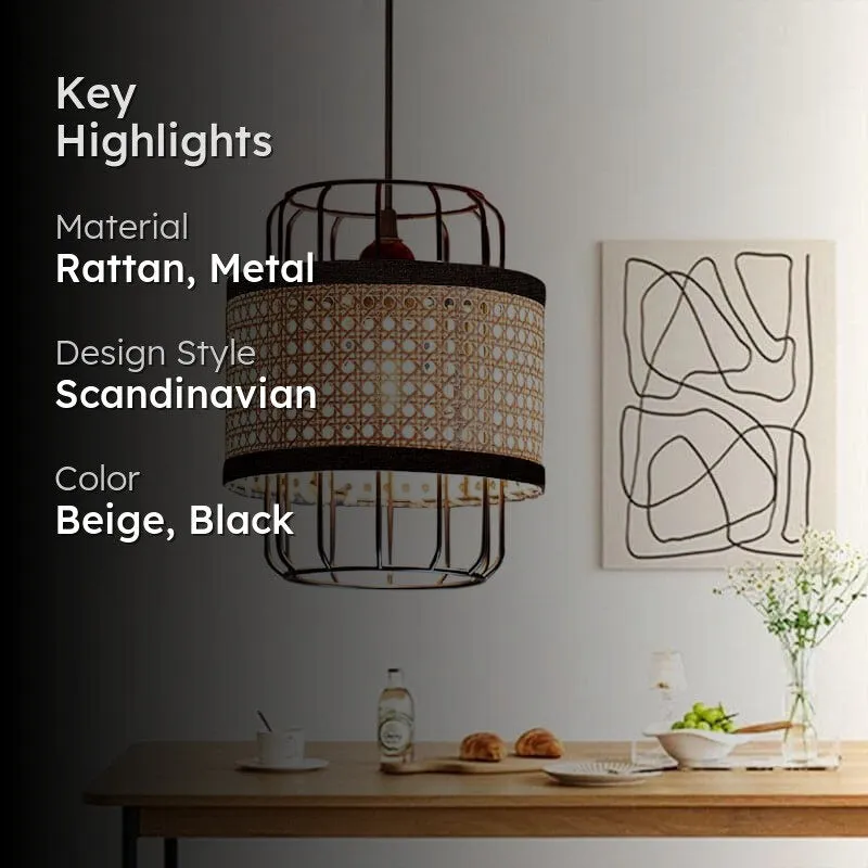 Mystne Rattan Ceiling Lamp - Small media 2