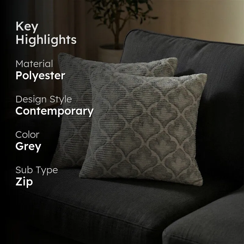 DiagMatrix Cushion Cover (Grey) - Set Of Two media 2