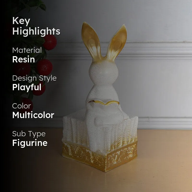 Cute Bunny with Golden Ears Figurine media 2