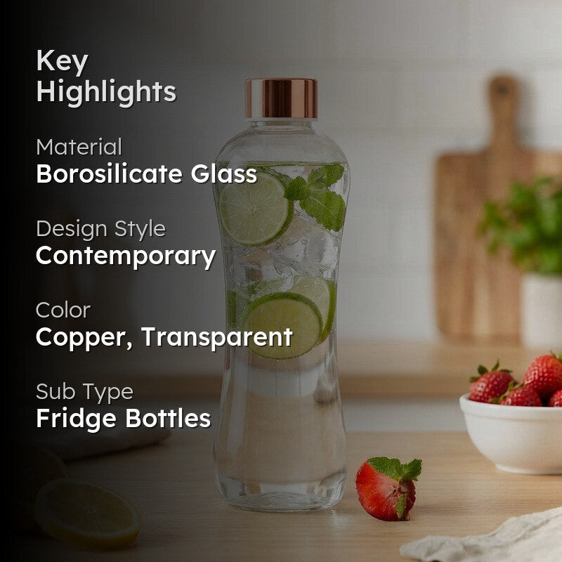 Rioware Active Pour Water Bottle (Copper & Transparent)-1000 mL media 2