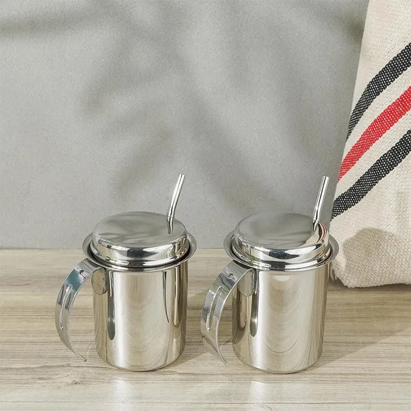 Altomer Stainless Steel Sipper With Straw (225 ML) - Set Of Two media 1