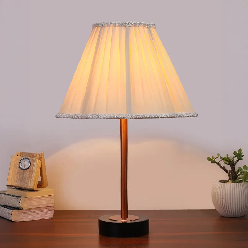 Pleatra Rodin Wooden Table Lamp - Ivory,Copper,Black media 2