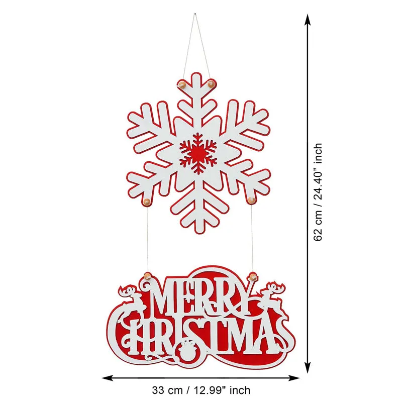 Merry Snowflakes Wood Christmas Wall Hanging media 8
