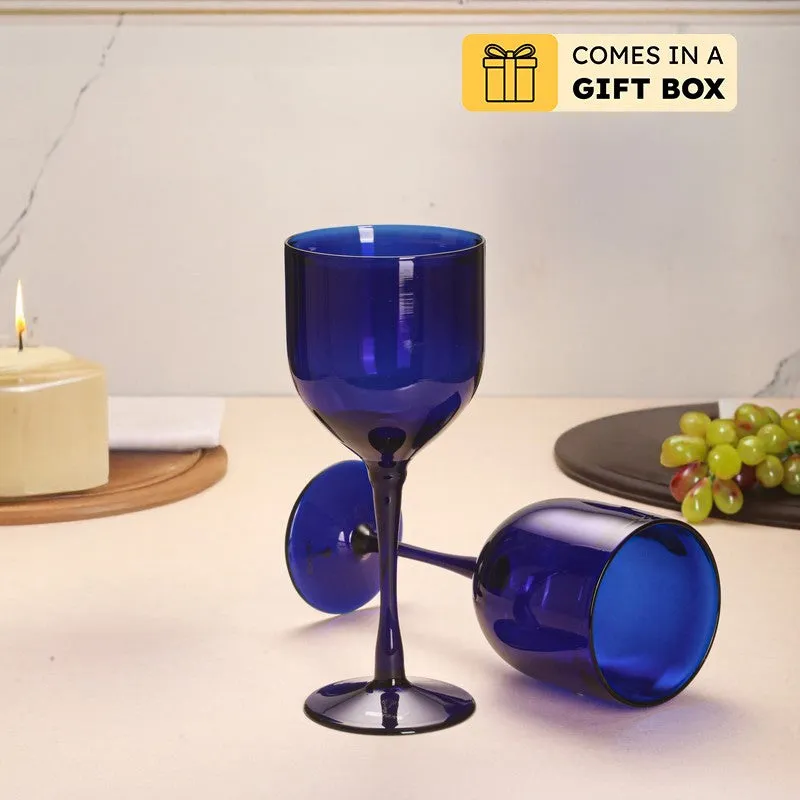 Indigo Delight Wine Glasses (250 Ml) - Set Of Two media 1