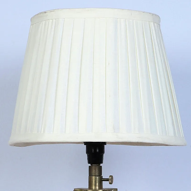 Gujo Fold Pleated Tripod Mango Wood Table Lamp - White,Beige media 4