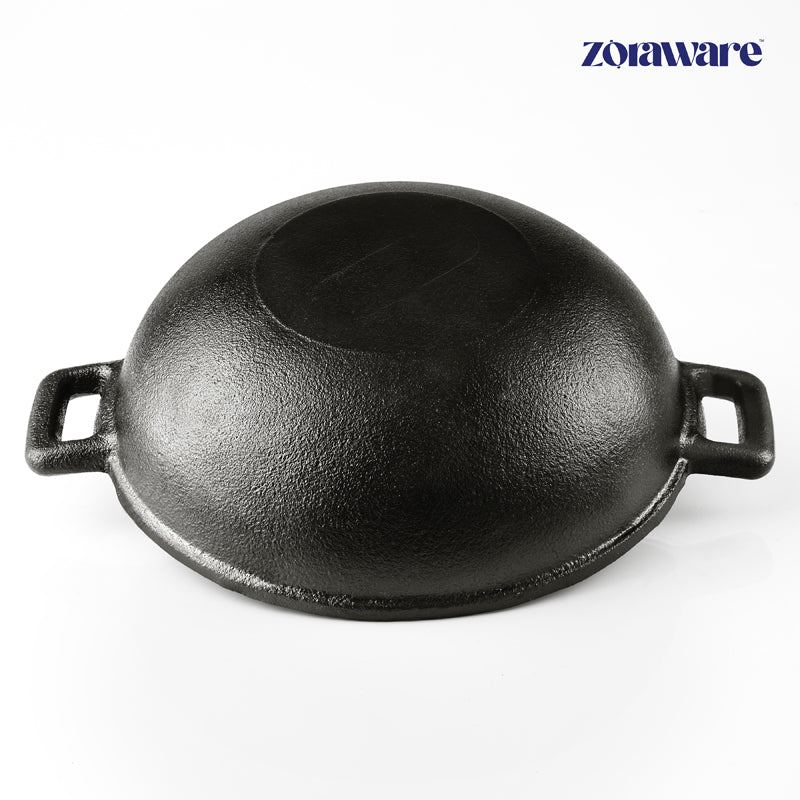 Zoraware Cast Iron Kadhai- 3000 mL media 3