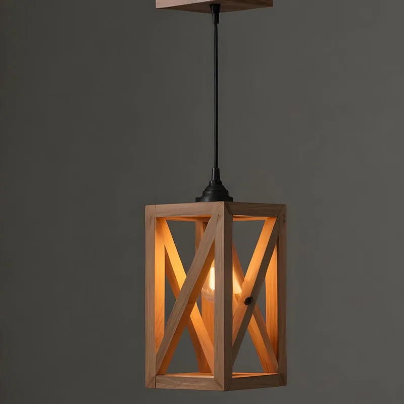 Kyanite Single Wooden Ceiling Lamp media 4
