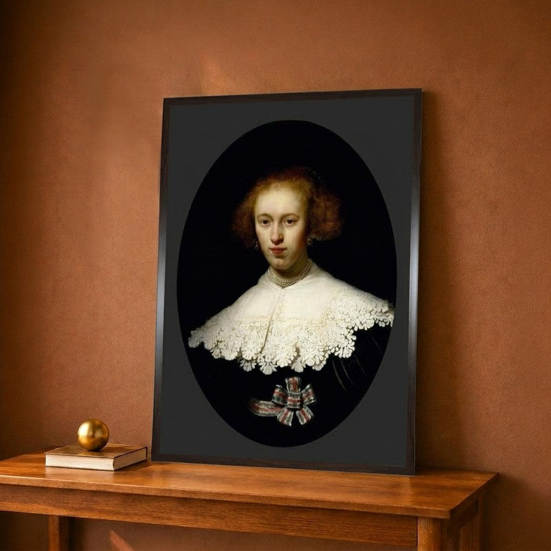 Portrait Of A Young Woman 1633 Canvas Wall Painting - 9 x 12 Inches