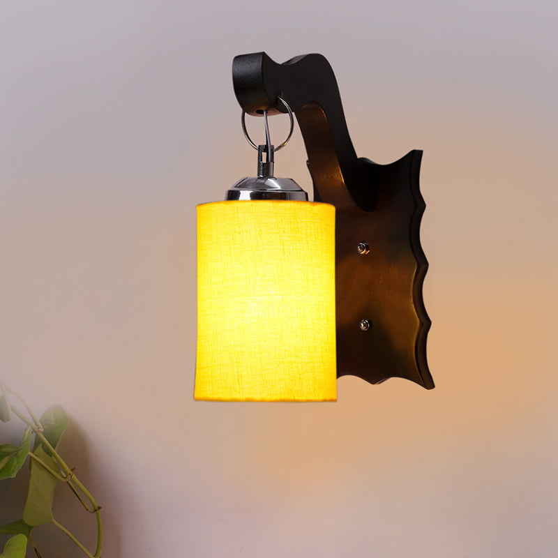 Delphi Wooden Wall Lamp - Yellow
