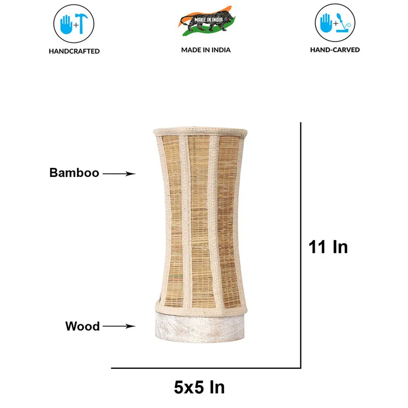 Ambira Bamboo Curve Table Lamp - Off White media 7