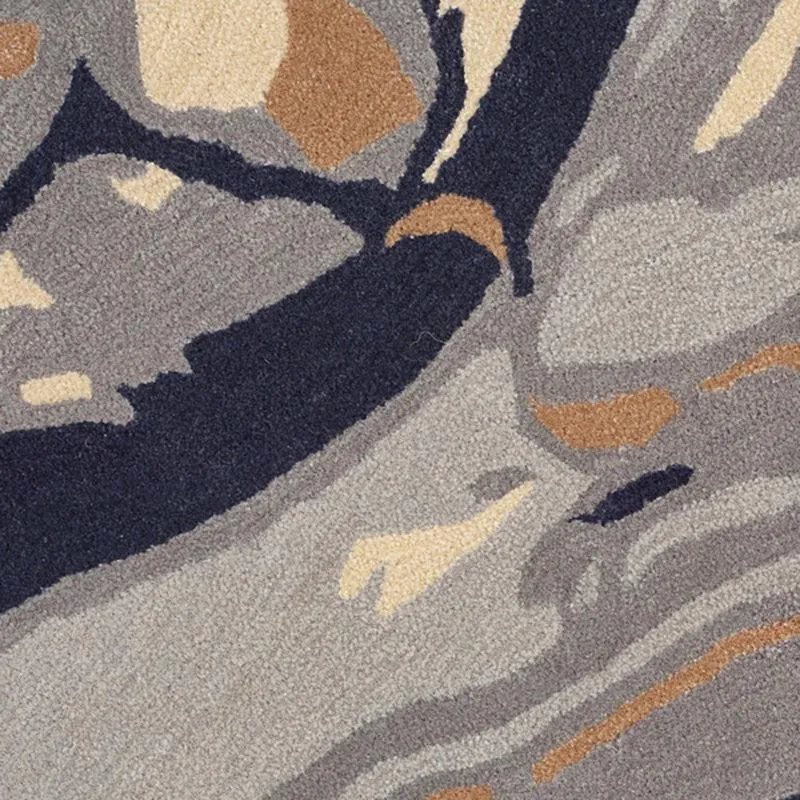 Ala Hand Tufted Abstract Wool & Nylon Carpet - Navy Blue media 4
