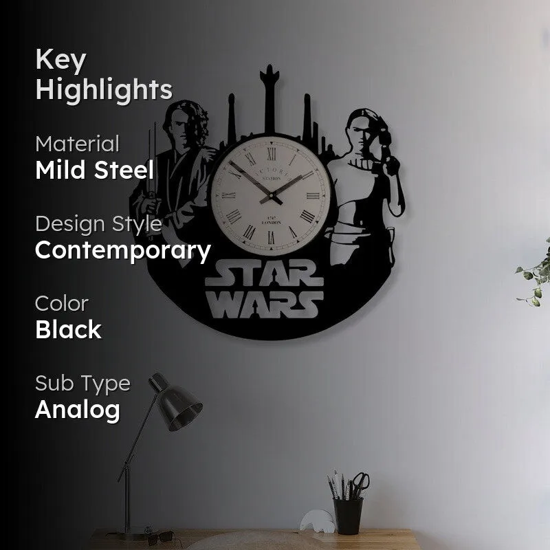 Skyrix Steel Analog Wall Clock - Black media 2