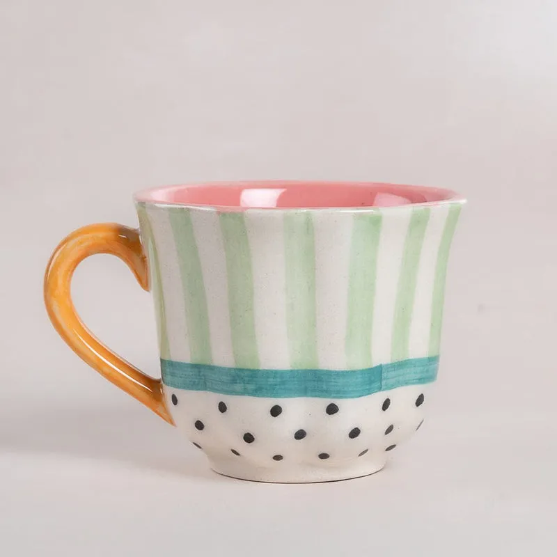 Fleur Bleu Handpainted Ceramic Tea Cup & Saucer (240 mL Each)- Set of Two media 5