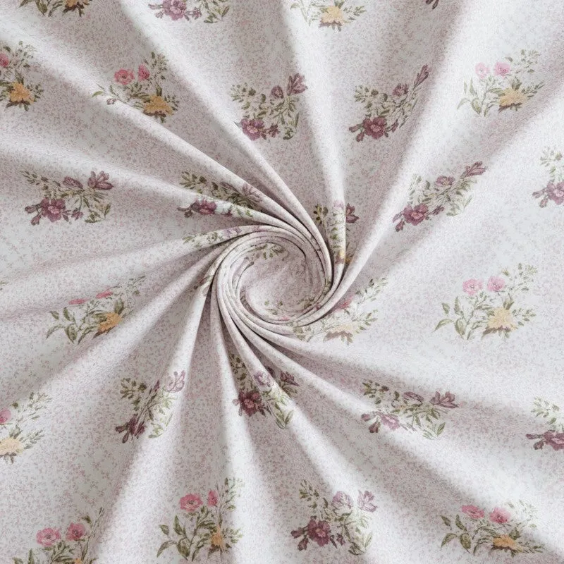 Floral Rush Printed Cotton Bedsheet (Pink) - 200 TC media 5