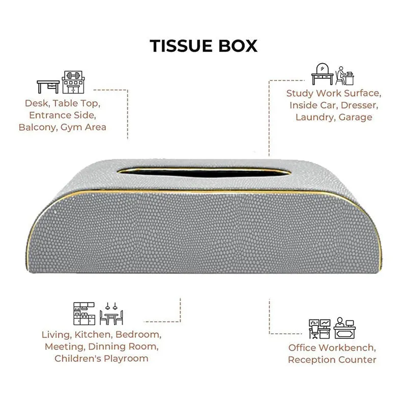 Relca Leather Tissue Box - Grey media 7