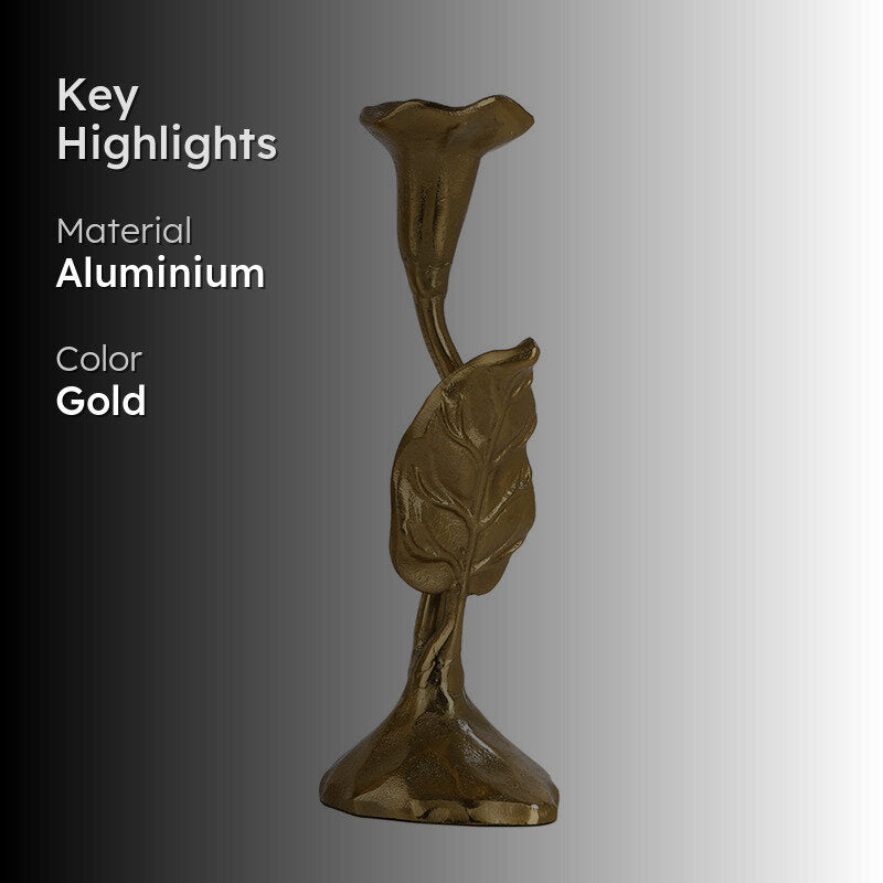 Joles Leaf Candle Holder (Gold) - Small media 2