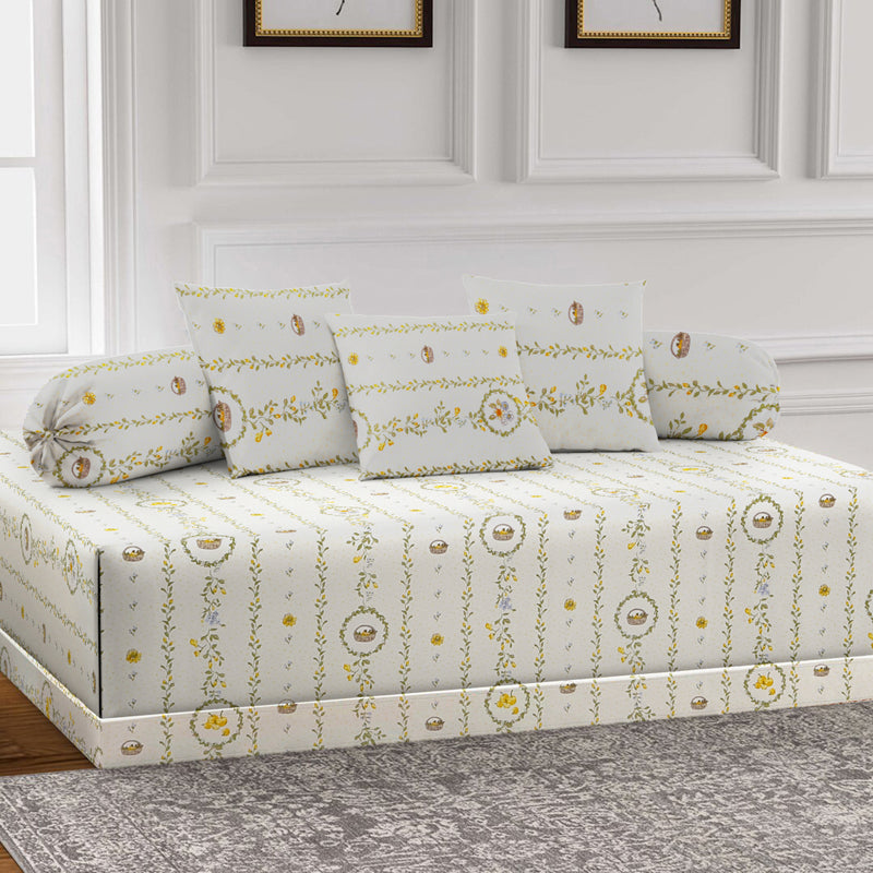 ModiLux Printed Diwan Set - Six Piece Set