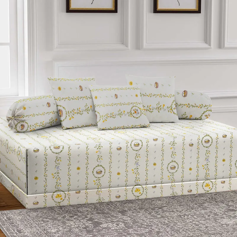 ModiLux Printed Diwan Set - Six Piece Set media 1