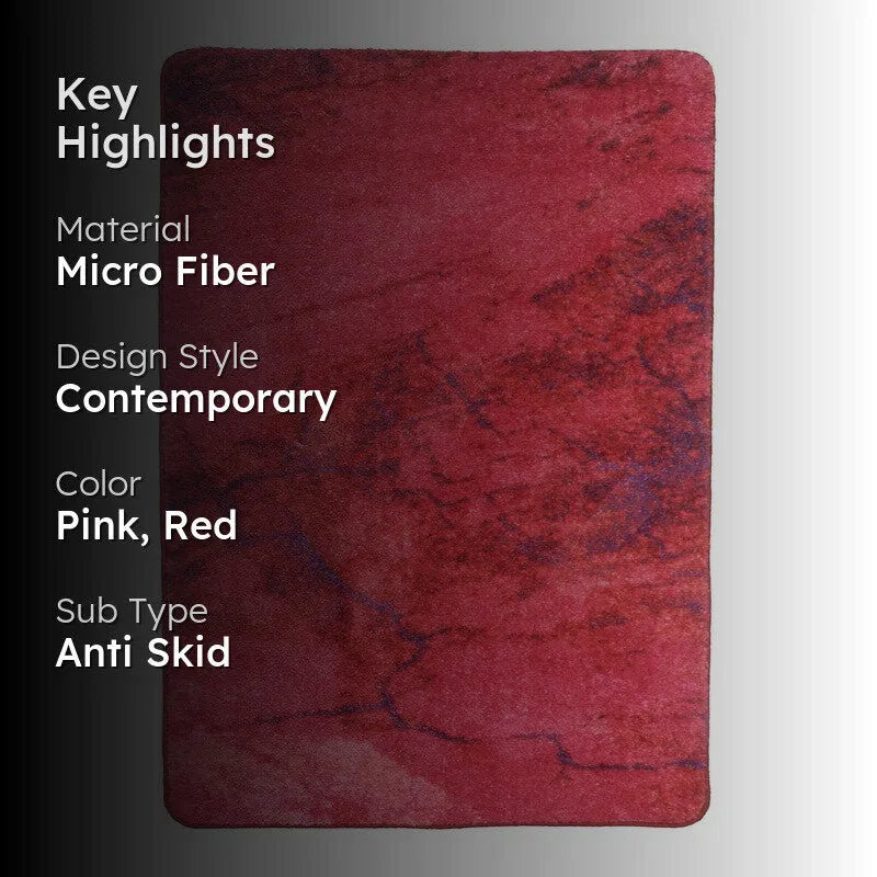 Ivron Abstract Micro Fiber Area Rug - Pink,Red media 2
