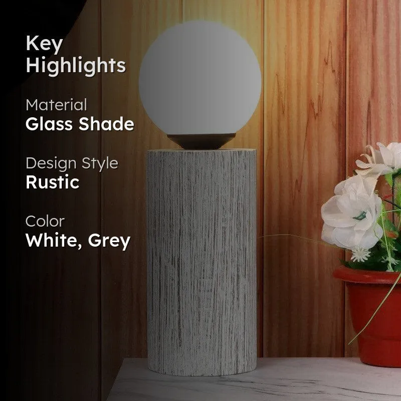 Togo Ryker Moon LED Glass Table Lamp - White,Grey media 2