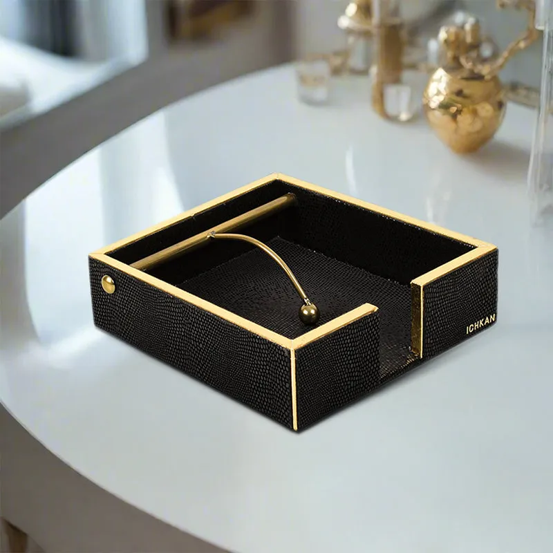 Tisquo Faux Leather Tissue Holder - Black media 1